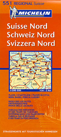 Switzerland, North Section, Road and Tourist Map.