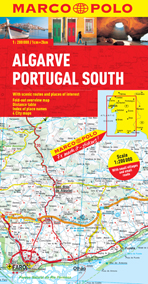 Algarve, Portugal South  Road and Tourist Map.  Marco Polo edition.