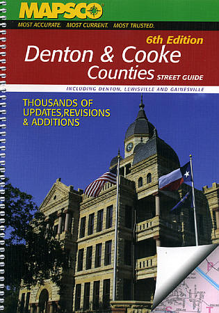 Denton and Cooke Counties Street ATLAS, Texas, America.