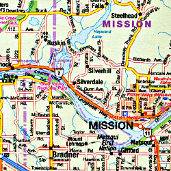 British Columbia Road and RECREATION Tourist Map, Canada.