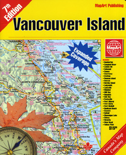 Vancouver Island, Tourist Road ATLAS, British Columbia, Canada.