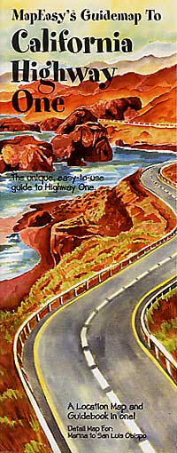 California "Highway One" Illustrated Pictorial Guide Map, America.