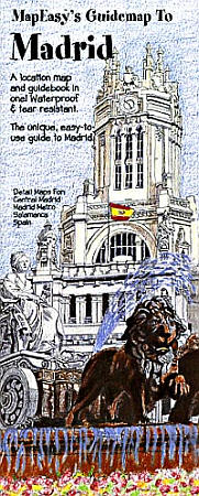 MADRID Illustrated Pictorial Guide Map, Spain.