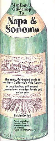 Napa and Sonoma Illustrated Pictorial Guide Map, California, America.