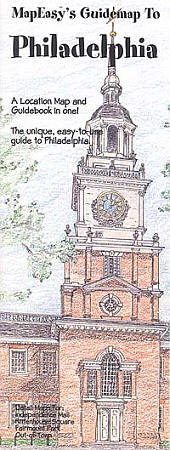 PHILADELPHIA Illustrated Pictorial Guide Map, Pennsylvania, America.