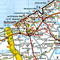 Belgium, Luxembourg and The Netherlands ("Benelux"), Road and Shaded Relief Tourist Map.