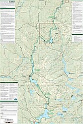 Allagash Wilderness Waterway North Road and Recreation Map, Maine, America.