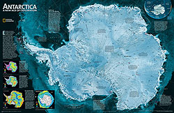 Antarctica Satellite WALL Map.