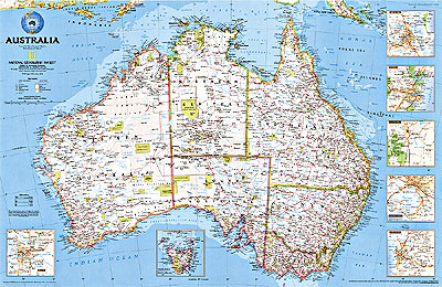 Australia Political WALL Map.