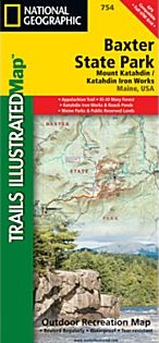 Baxter State Park Trail Road and Recreation Map.