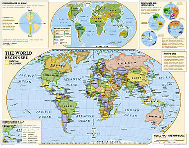 Beginners World "Education" WALL Map.