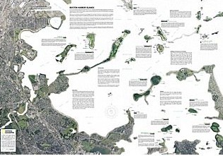Boston Harbor Islands National Recreation Map, Massachusetts, America.