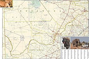 Botswana Adventure Road and Tourist Map.