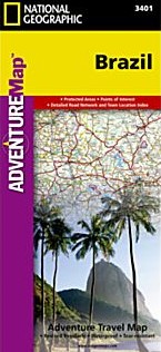 Brazil Adventure Road and Tourist Map.