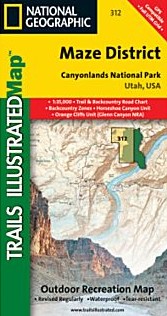 Canyonlands National Park: Maze District Trail Road and Recreation Map.