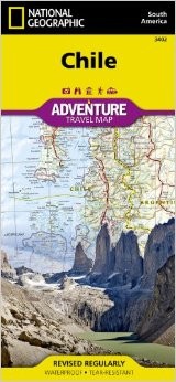 Chile Adventure Road and Tourist Map.