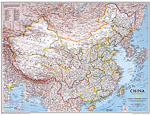 China Political WALL Map.