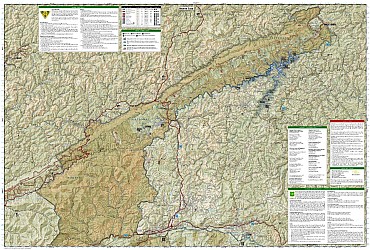 Clinch Ranger District Recreation Map, Kentucky, America.
