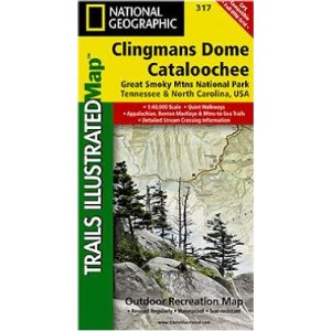 Clingmans Dome / Cataloochee, Great Smoky National Park, Road and Topographic Map.