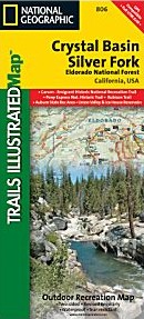 Crystal Basin, Silver Fork and Eldorado Road and Recreation Map, California, America.