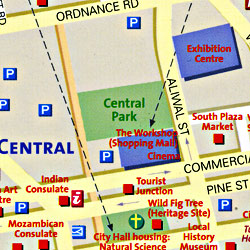 Durban "Destination" map South Africa.