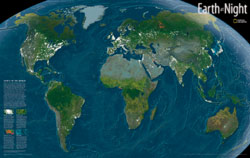 Earth at Night WALL Map.