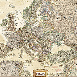 Europe Political, Executive Antique WALL Map.