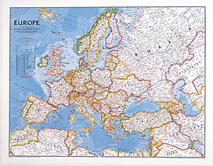 Europe Political WALL Map.