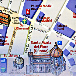 FLORENCE "Destination" map Tuscany, Italy.