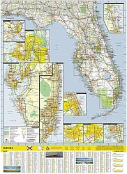 Florida Road and Physical Tourist Guide map.