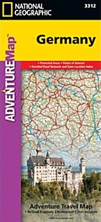 Germany Adventure, Road and Tourist Map.