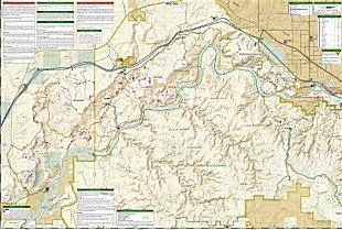 Grand Junction and Fruita Trail Road and Recreation Map, Colorado, America.