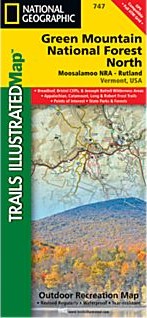 Green Mountains National Forest, Moosalamoo NRA / Rutland, Road and Topographic Map.
