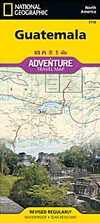 Guatemala Adventure Road and Tourist Map.
