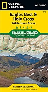 Holy Cross and Eagles Nest Wilderness Road and Tourist Map, Colorado, America
