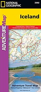 Iceland Adventure Road and Tourist Map.