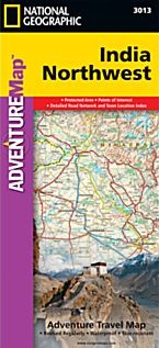 India Northwest Adventure Road and Tourist Map.