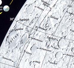 Moon Relief Landing Sites WALL Map.