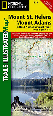 Mount St. Helens & Mount Adams, Gifford-Pinchot National Forest, Road and Recreation Map.