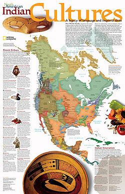 North American Indian Cultures WALL Map.