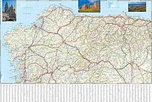 Northern Spain Adventure Road and Tourist Map.
