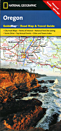 Oregon Road and Physical Tourist Guide map.