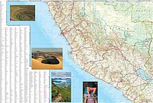 Peru Adventure Road and Tourist Map.