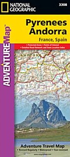 Pyrenees and Andorra Adventure Road and Tourist Map.