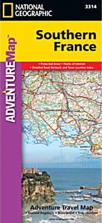 France Southern Adventure, Road and Tourist Map.