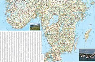 Southern Norway and Sweden Adventure Road and Tourist Map.
