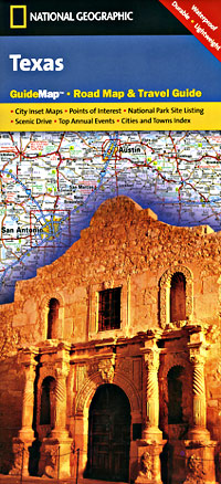 Texas Road and Physical Tourist Guide map.