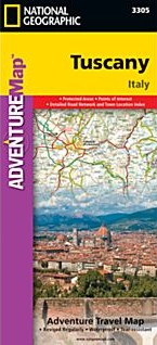 Tuscany Adventure Road and Tourist Map.