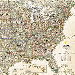United States "Executive Antique" WALL Map.