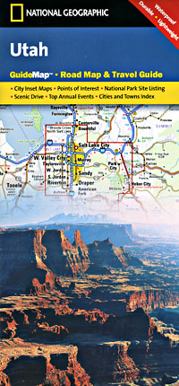 Utah Road and Physical Tourist Guide map.